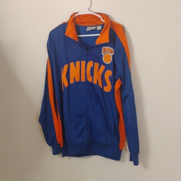 Hardwood Classic Other - Hardwood Classic NBA Knicks Blue and Orange Zip-Up Sweater XL Tall